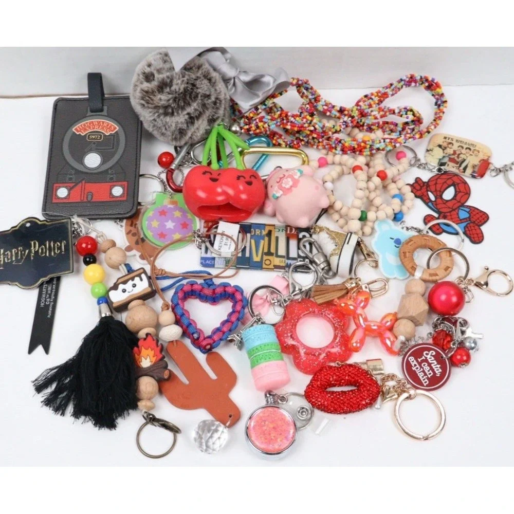 Mixed Lot Tween Teen Key Chains Backpack Tags Purse Novelty Charms 25+